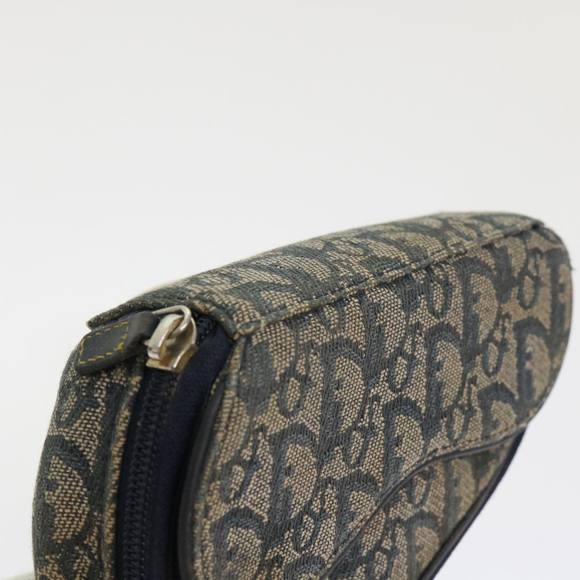 Christian Dior Trotter Canvas Saddle Pouch Navy Auth bs6504 - Picture 5 of 16